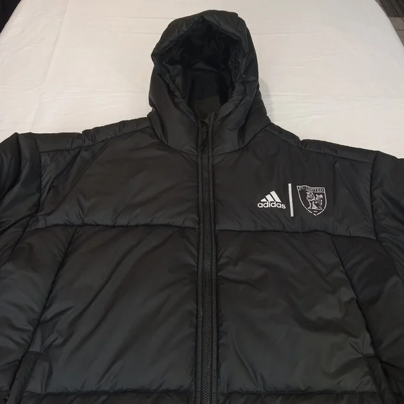 Adidas Men's Vintage Black Puffer zip Up Black Jacket Size Large
